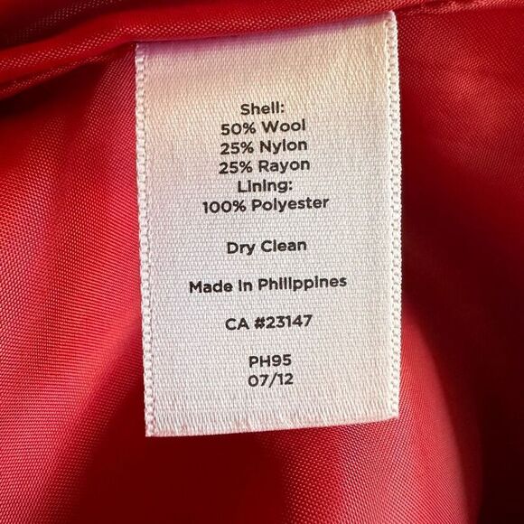 Talbots Women's 6P Wool Blend Houndstooth Skirt Red White - Picture 8 of 8